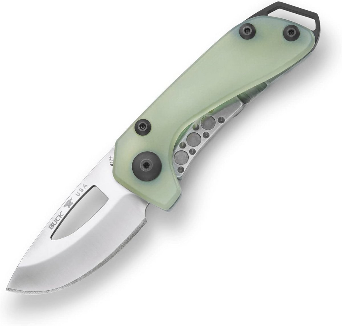Buck Eenhandsmes BUDGIE 417, S35VN staal, roestvrij, Frame Lock, G10 schaal, zakclip