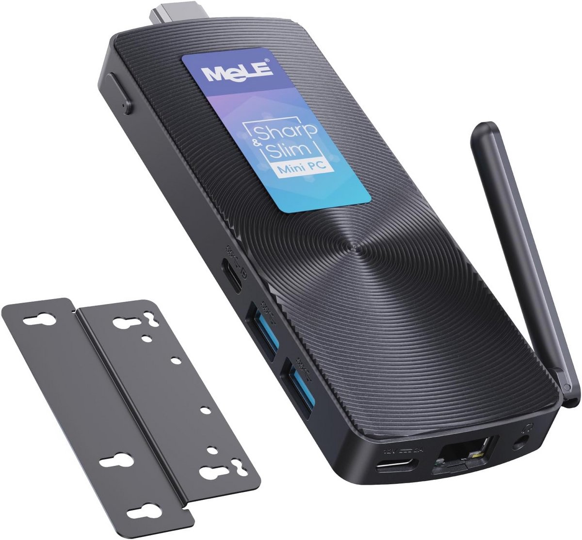 Mini PC met Windows 11 Pro - Fanless, 8GB RAM, 128GB Geheugen, USB-C Microcomputer, Wi-Fi5 en Gigabit Ethernet