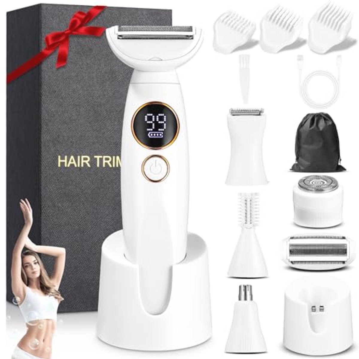 5-in-1 Elektrisch Scheerapparaat voor Dames met Intieme - Product - €28,95