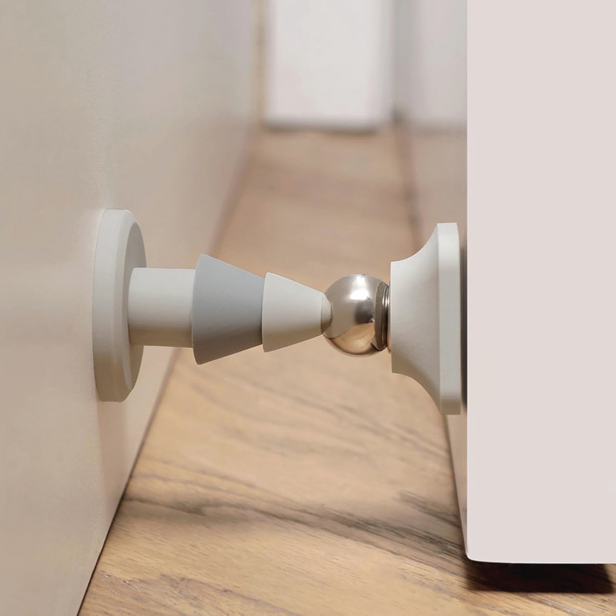 Magnetische Deurstopper - Hoogwaardige Deurhouder voor Wand en Vloer (Grijs)