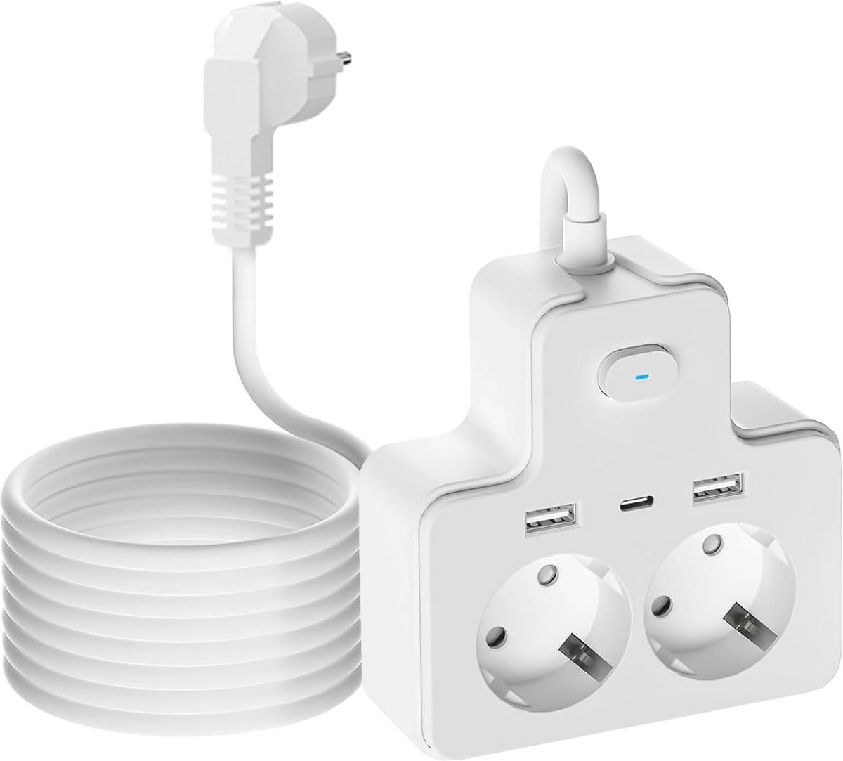 Stekkeradapter met USB en dubbele stopcontact