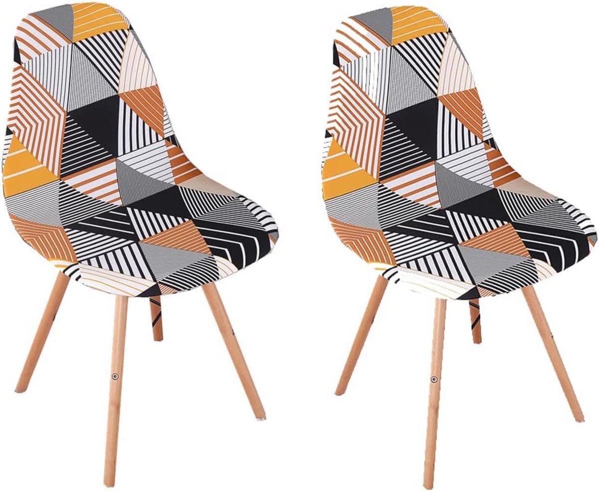 Elegante Stoelhoezen Set van 2 voor Eetkamerstoelen - Jacquard, Stretch, Afneembaar en Wasbaar