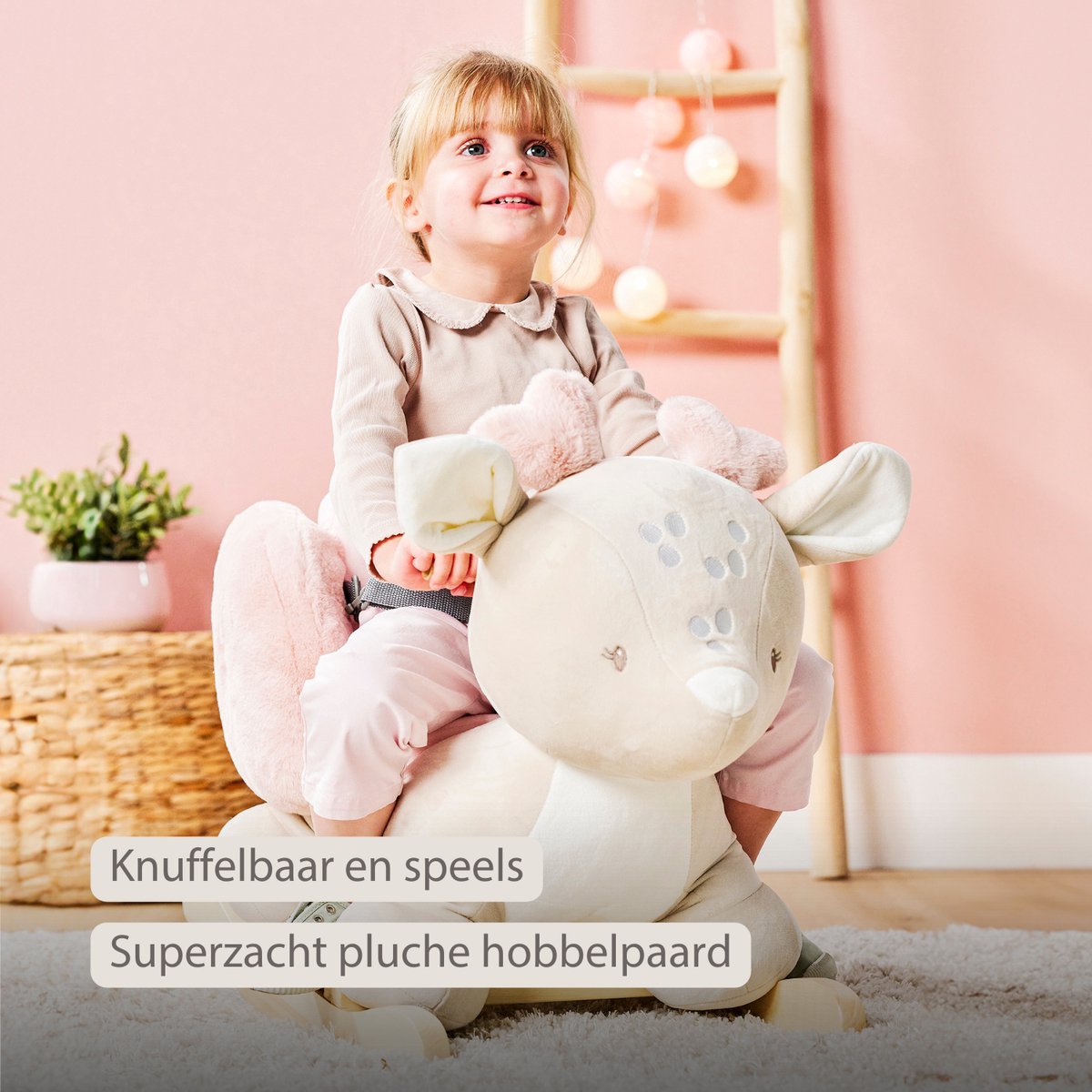 Nattou FanFan Hobbelpaard hertje - 59 cm - Schommelpaard - Baby Speelgoed - Beige — afbeelding 6