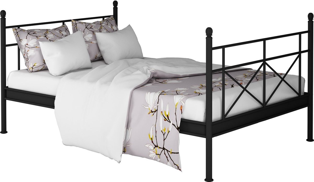 Notio Living Thora-Bedframe - 140x200 - Zwart Metaal