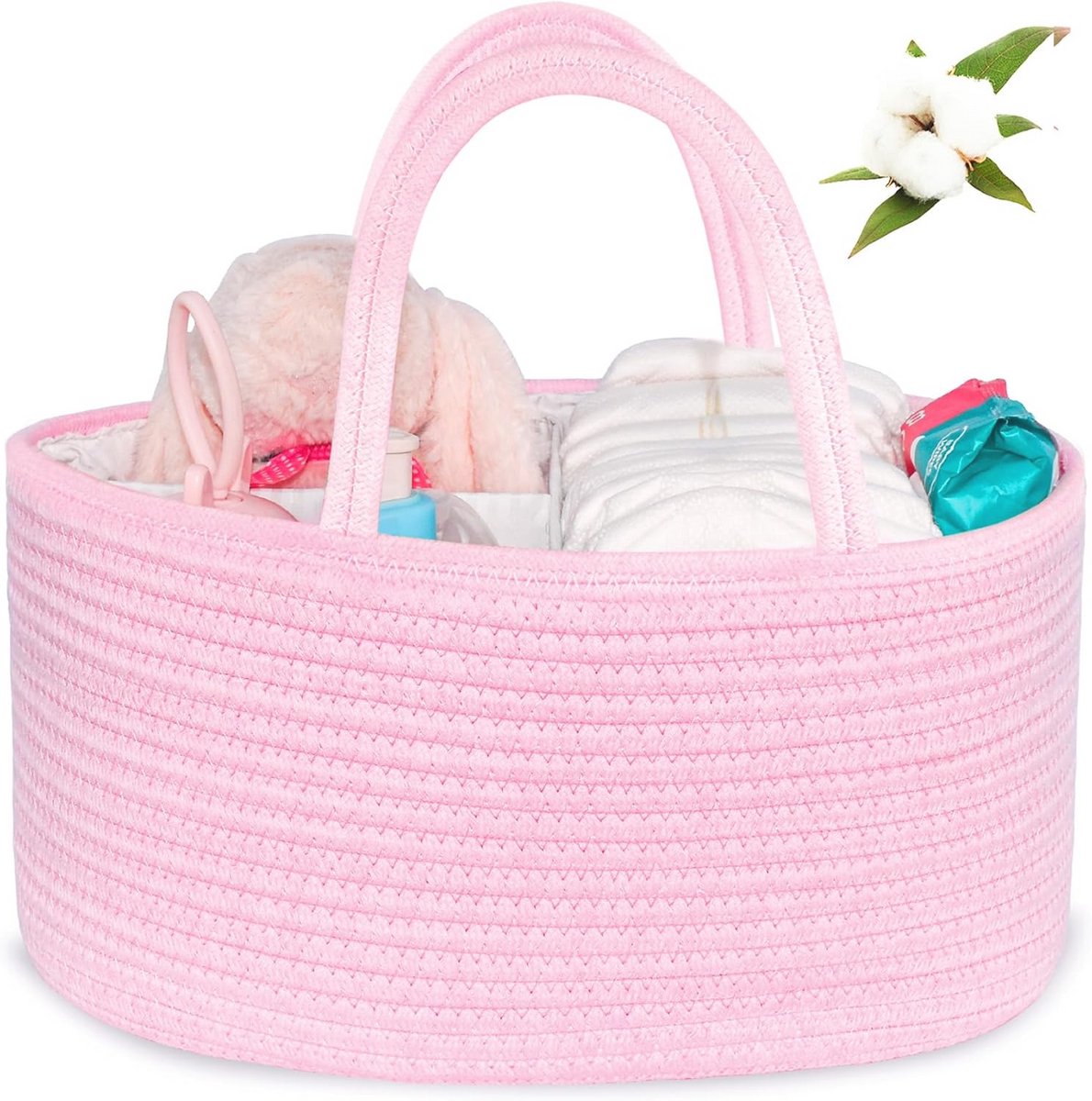 Baby luier caddy - Opbergbak voor kinderkamer en auto, multifunctionele organizer voor luiers en babydoekjes
