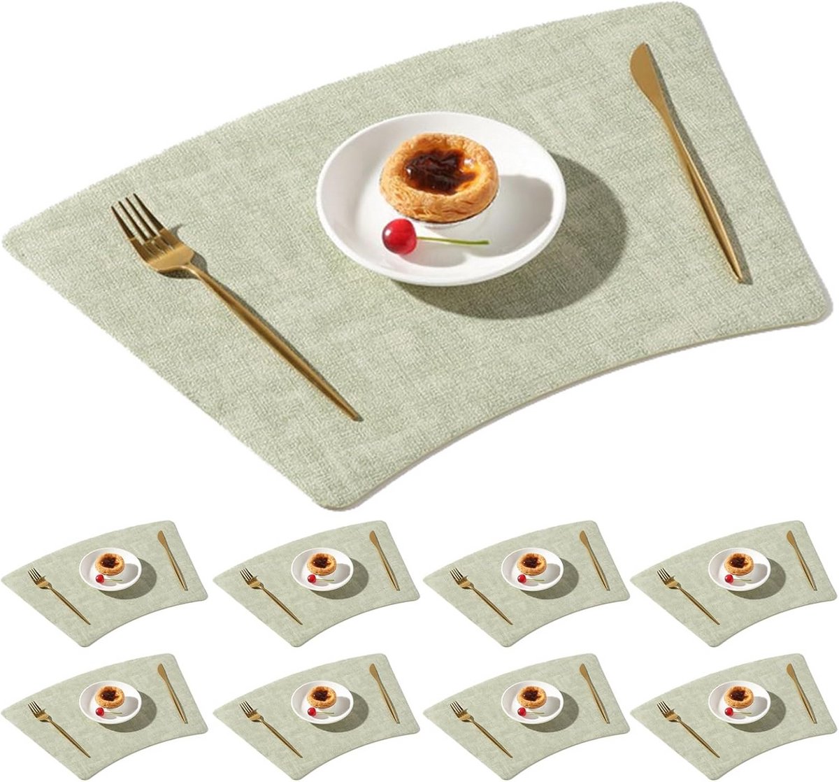 Set van 4/6/8 Ronde Kunstleer Placemats - Hittebestendig en Afwasbaar