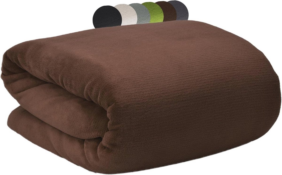 XXL Fleece Dekbed 220 x 240 cm - Warme Cuddle Plaid voor Bed en Sofa - Donkerbruin