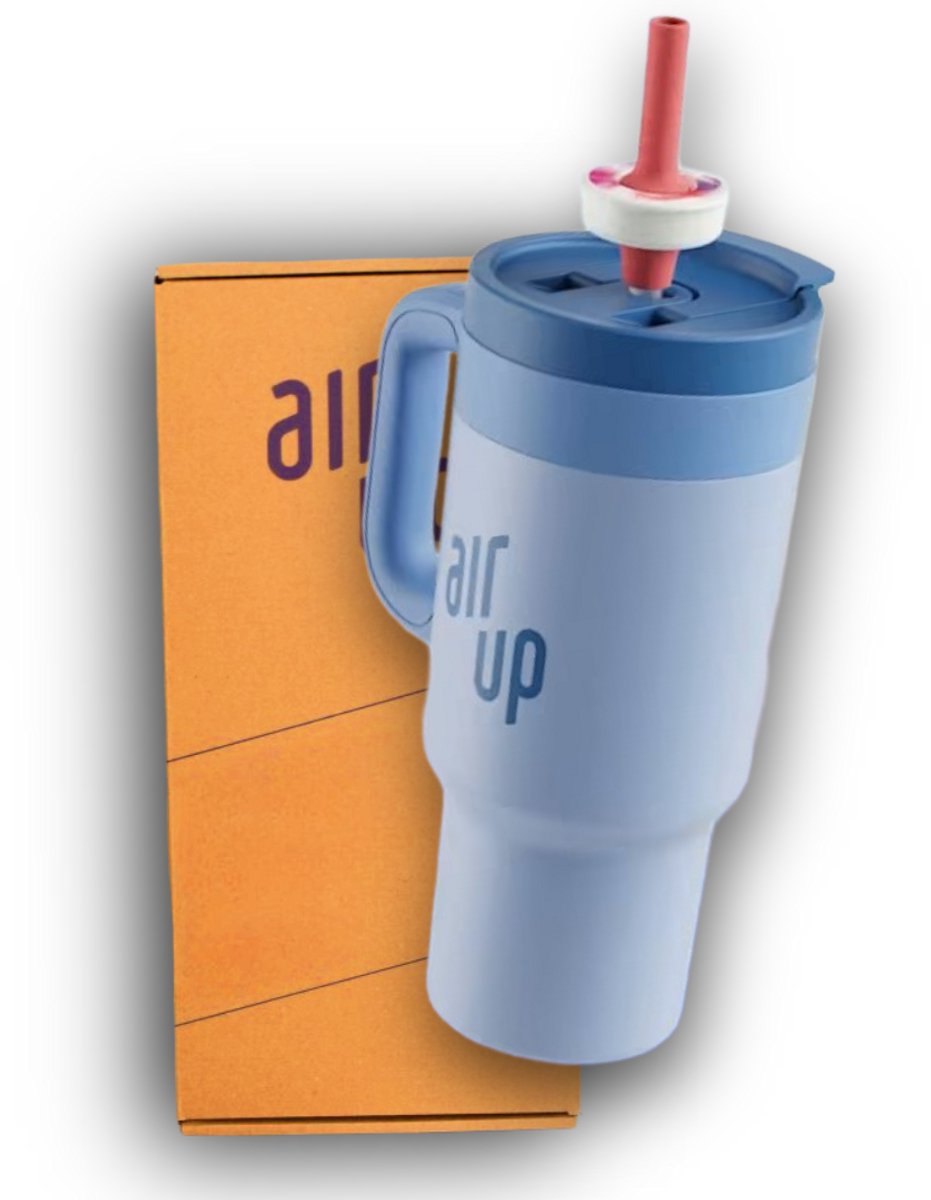 Air Up Tumbler met handvat Dusty Blue starterskit - 1200 ml Bottle - Inclusief 3 pods - blauw - drinkfles/beker - hydraterend - Air up fles - geurwater - vegan - bio