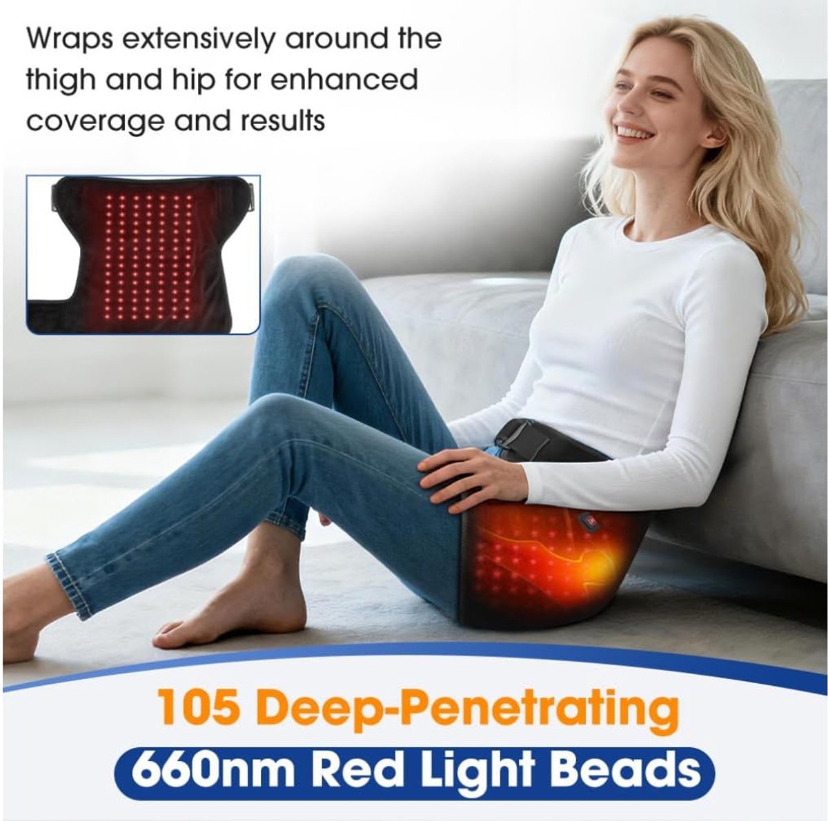Draagbare Heupverwarmer – met vibratiefunctie en elektrische verwarmde wrap geschikt voor heup, dij en billen – met dubbele stroomopties – geschikt voor thuis, op kantoor en tijdens fitness — cadeau in Cadeau-ideeën - foto 6