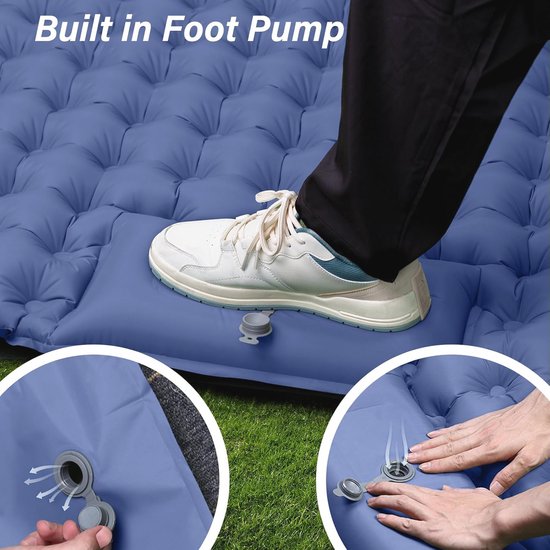 Zelfopblazende Slaapmat voor 2 Personen - Campingmatras 10 cm Dikte, Ideaal voor Outdoors van Merkloos — afbeelding 2