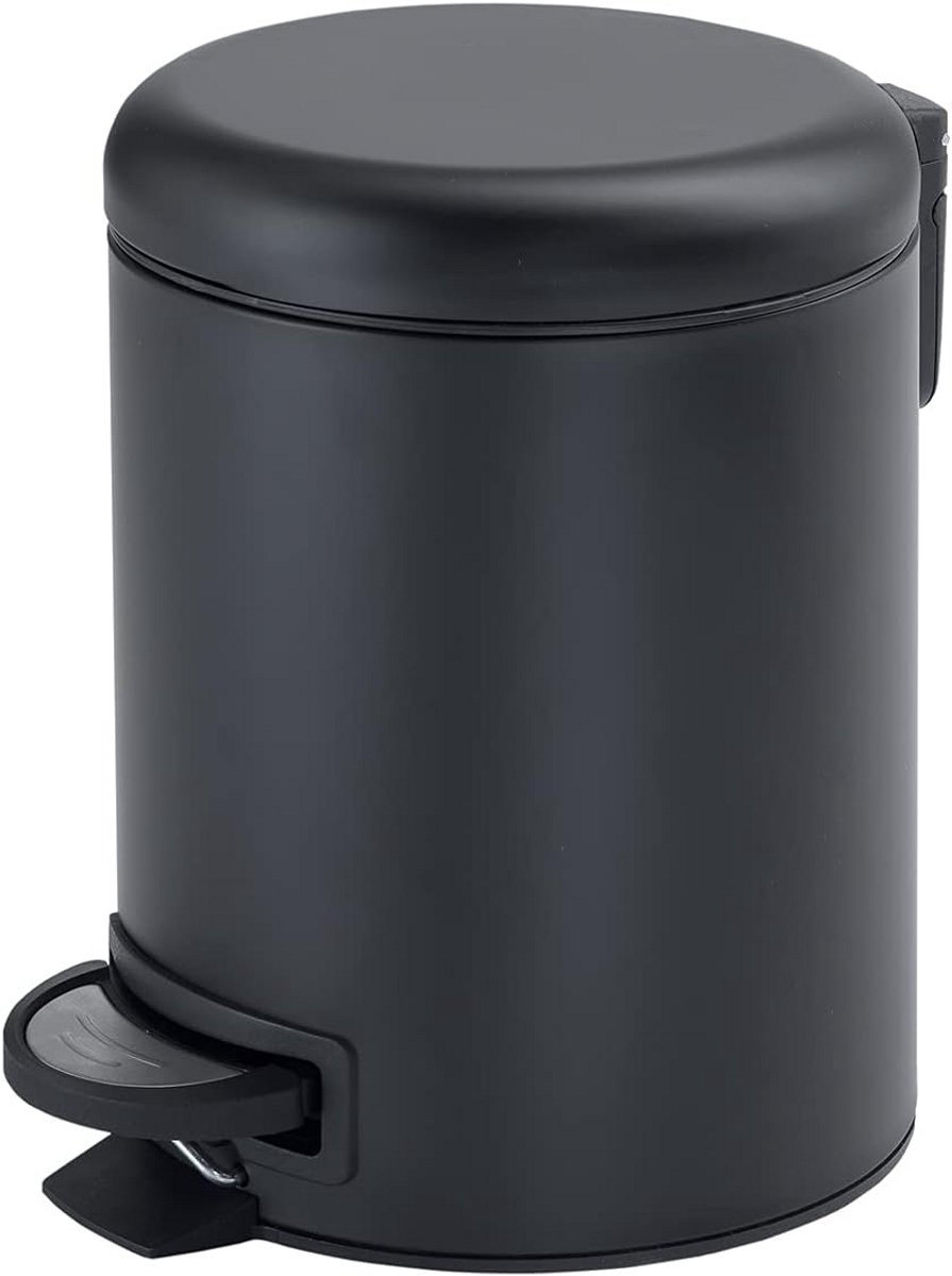 Kleine Zwarte Prullenbak voor Badkamer of Toilet