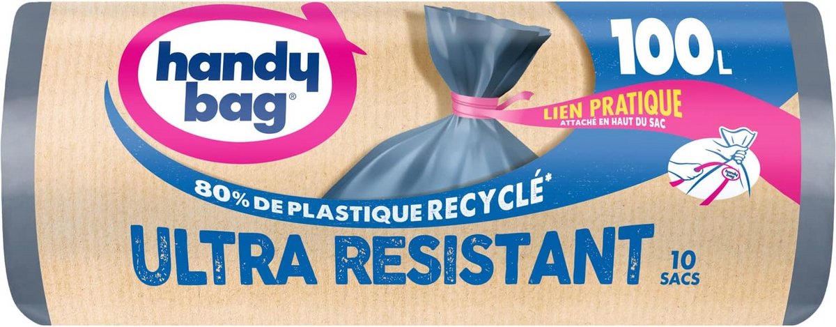 Vuilniszakken 10 stuks - 100 liter - Extreem resistent en lekvrij - 3-laags met praktische sluiting