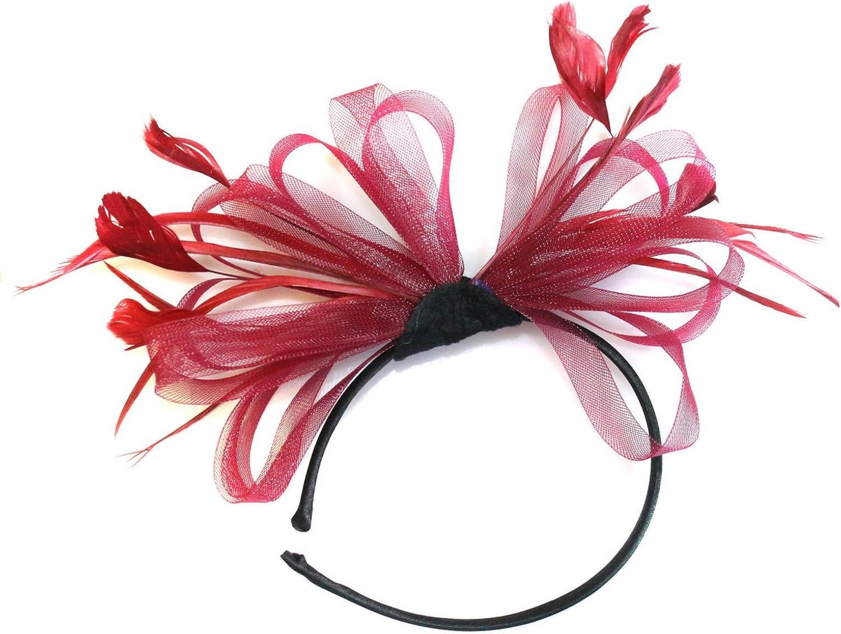 Grote Hoepel Fascinator Hoofdband Burgundijn Rood Bruiloft Ascot Hoofddeksel