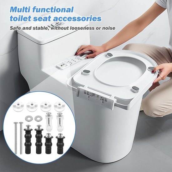 Yqhugbc WC-bril bevestigingsset, toiletdekselbevestiging, schroeven voor toiletbril assortiment, voor afdekking en reparatieonderdelen