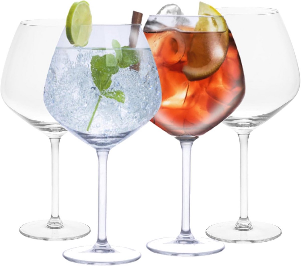 Set van 4 Grote Gin Tonic Glazen 730ml - Ideaal voor Cocktails en Feesten