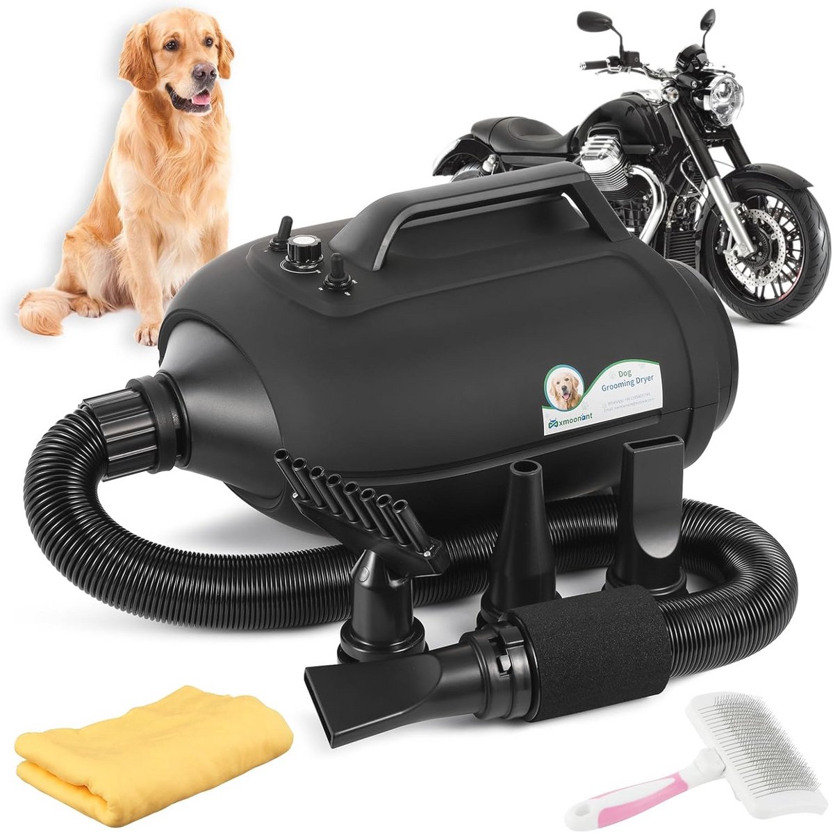 Professionele hondenblazer met dubbele motoren en 4 sproeiers voor grote honden