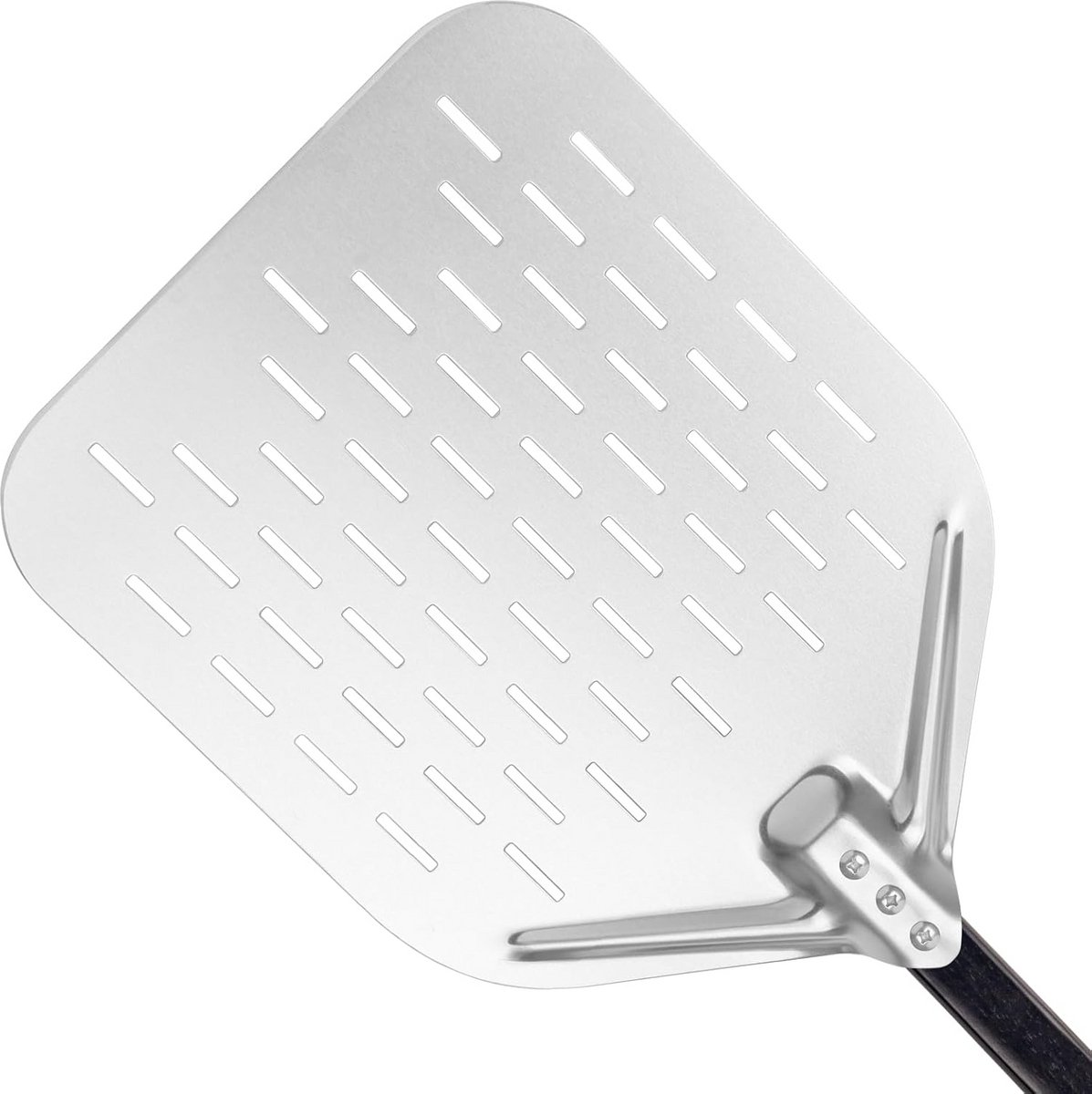 Pizzaschep 40 x 30 cm - Geperforeerde, Grote Oppervlakte, Afneembare Handgreep