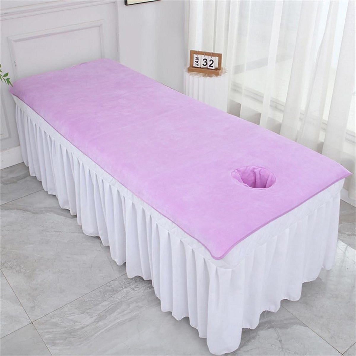 Spa Massagetafel Hoes met Gezichtsuitsparing - Wasbaar & Zacht - 90 x 190 cm
