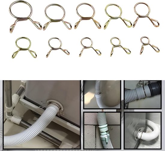250pcs 5-14mm Double Wire Brandstofslang Klemmen - Slang Klemmen - Waterbuis - Lucht slang - Veerklemmen Kit voor Auto - Motorfiets - Scooter - ATV van Merkloos — afbeelding 2