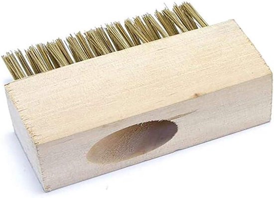 Houten Borstel - 5 Metalen Borstelkoppen - Onkruidverwijderaar - Terrasreiniger - Schraper - Hoge Dichtheid Borstelharen - Onkruidborstel van Houten — afbeelding 3