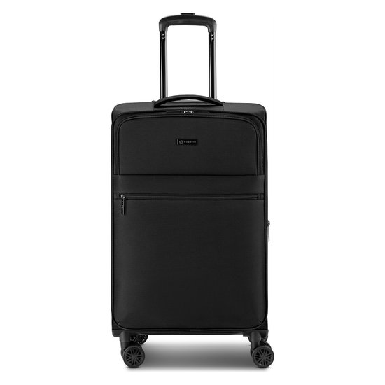 Bugatti Valencia Soft Trolley 4 roues M 65 cm avec pli d'extension - Bagage souple - Serrure combinée - black