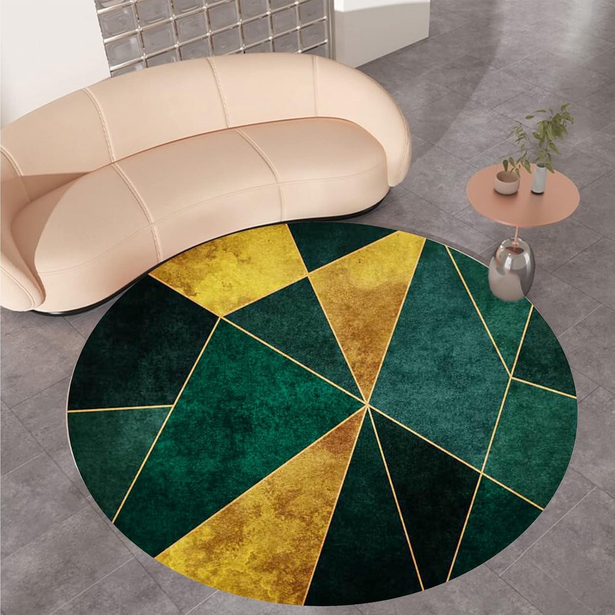 Rond Vloerkleed - Tapijt Zacht - Woonkamer Decoratie - Wasbaar Gemakkelijk Schoon - Ø 170c