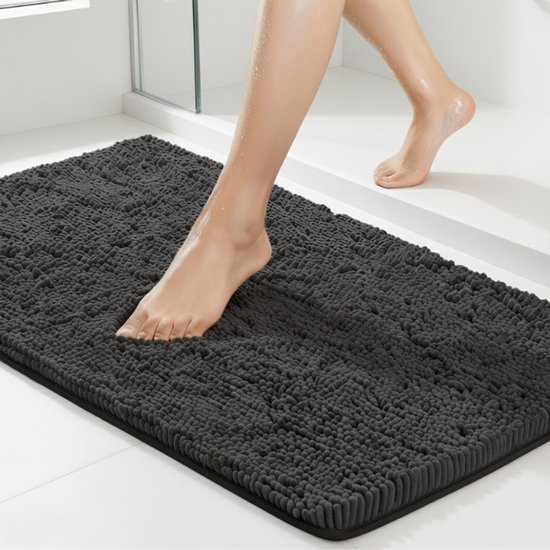 SEVEND® badmat antislip – 90x60cm – zwart – extra zwaar