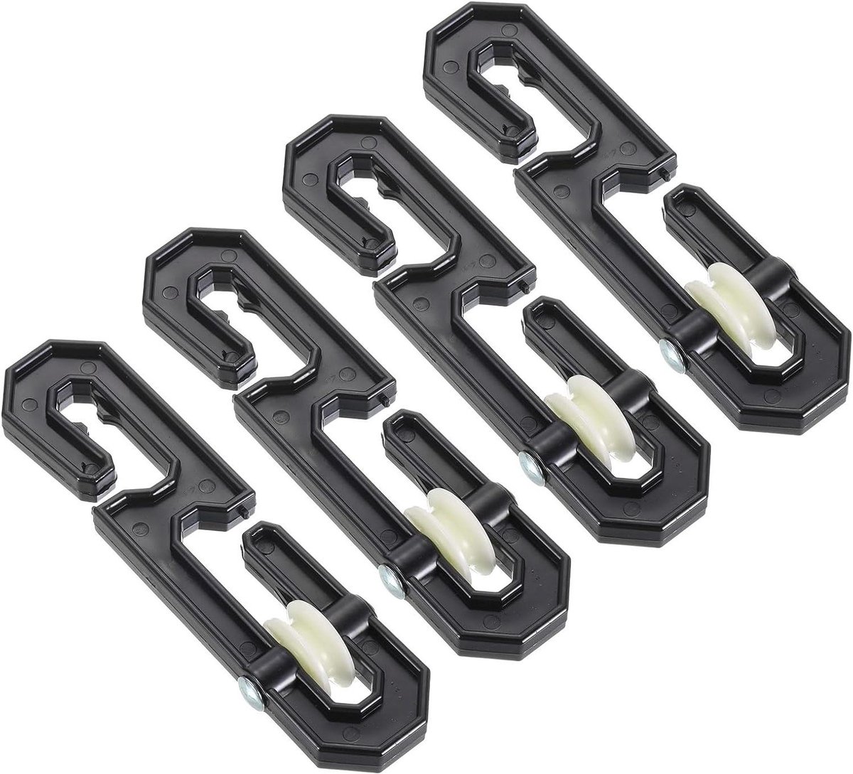 Allecta - Separator voor wasrek, S-vormige riemschijf nylon, zwart, 6 stuks.