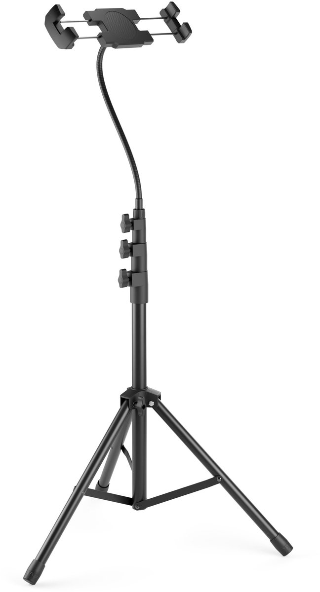 KOTO – Telefoon- en Tablethouder Standaard, Vloerstatief met Flexibele Arm, In Hoogte Verstelbaar, 360° Draaibare Houder voor Telefoon en Tablet