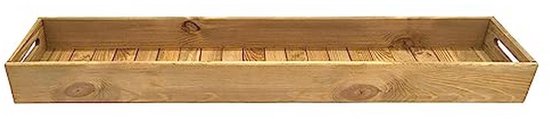 Plateau en Bois XXL Rectangulaire - 95 x 18 cm - Long Plateau avec Poignées - Plateau à Bougies Vaisselle Bol Décoration Table