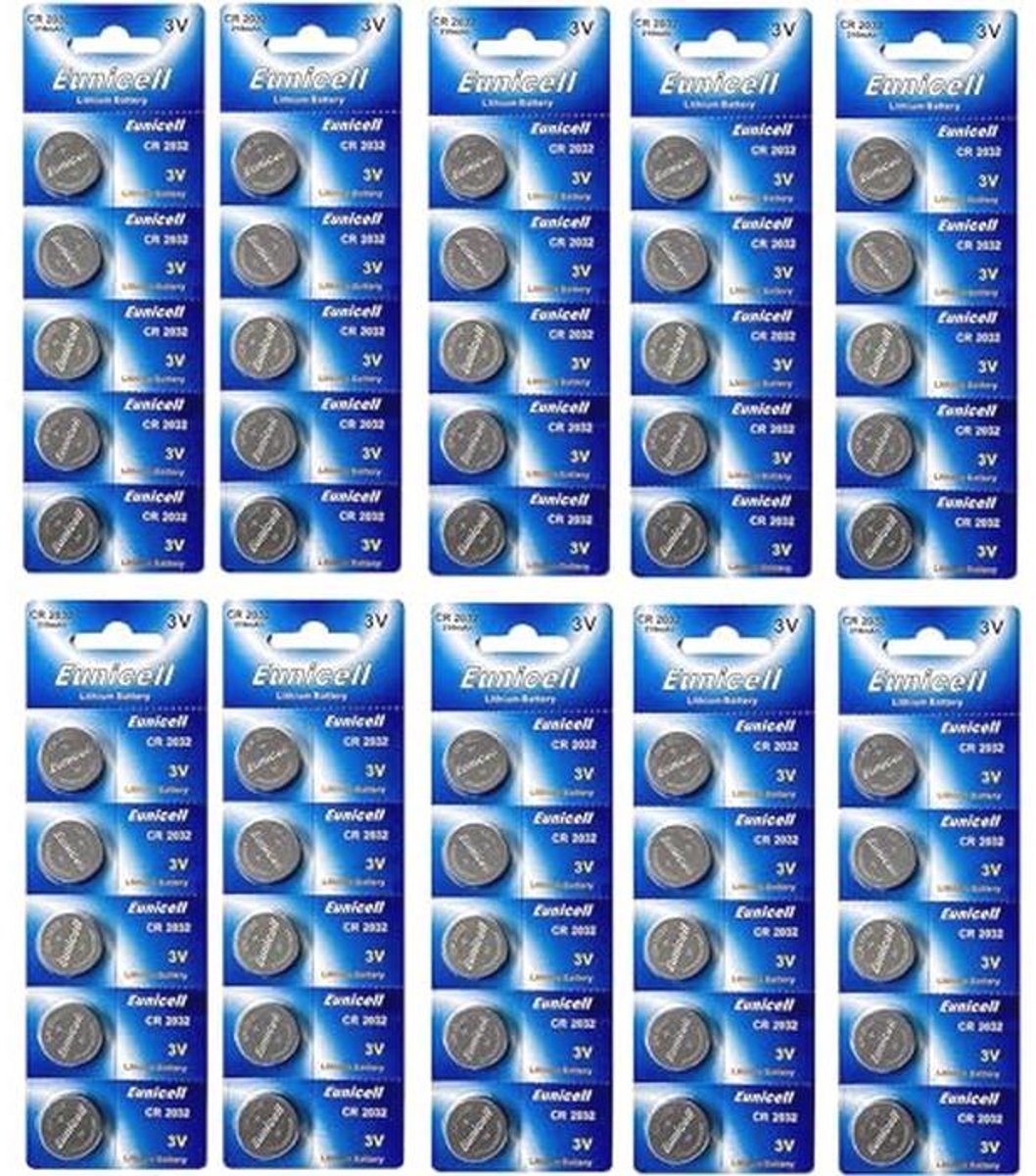 Krachtige 3 Volt CR2032 Lithiumbatterijen - 50 Stuks