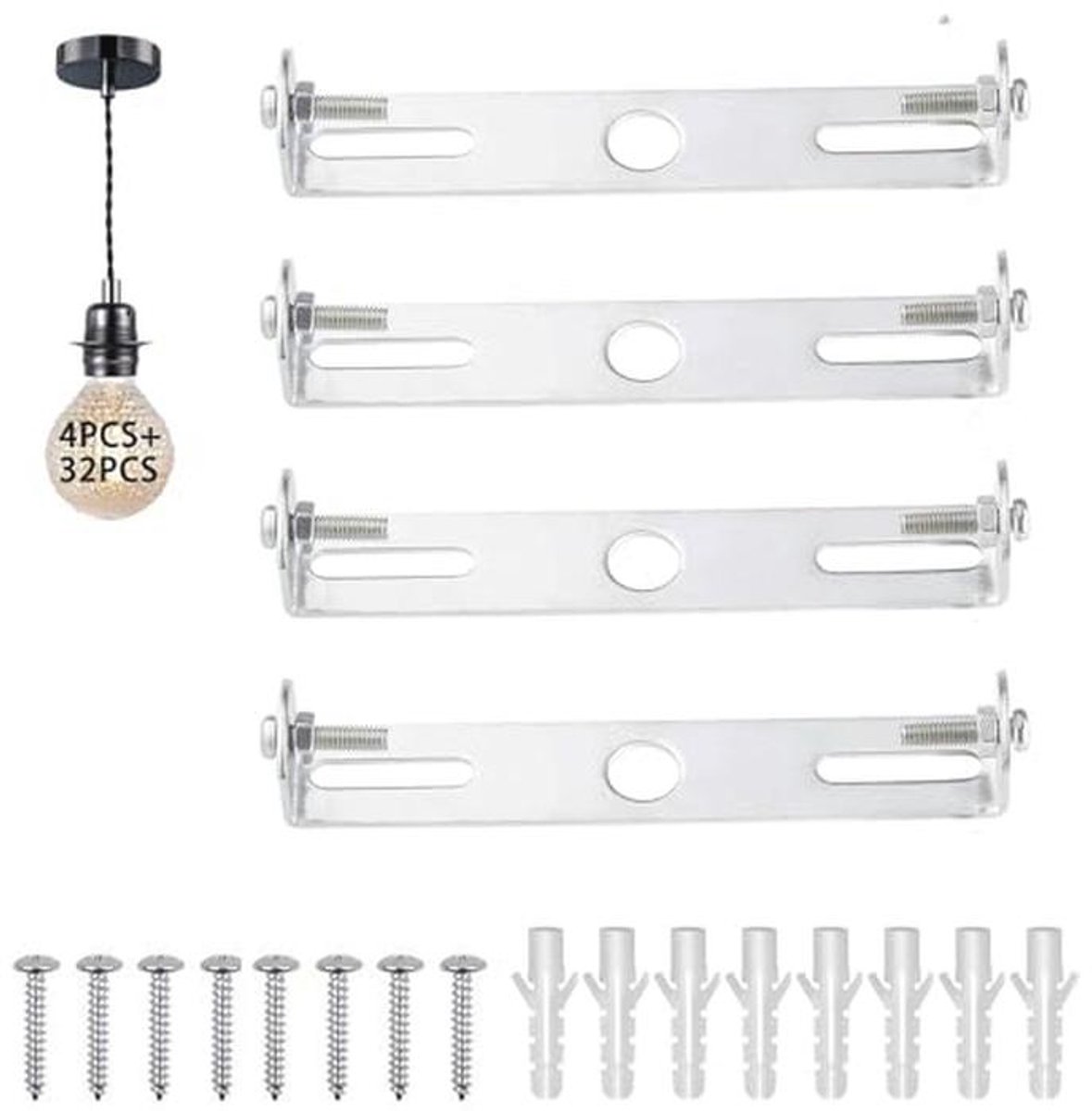 Ceiling Plate Bracket 4stuks 105mm - Stalen Plafondlamp Houder voor Thuis en Kantoor