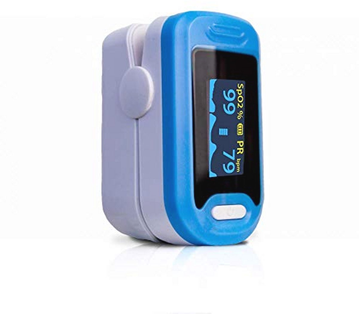 Finger Pulse Oximeter | Plethysmographic Waveform | Accurate and Reliable | Non-Invasive | Blue | Mobiclinic