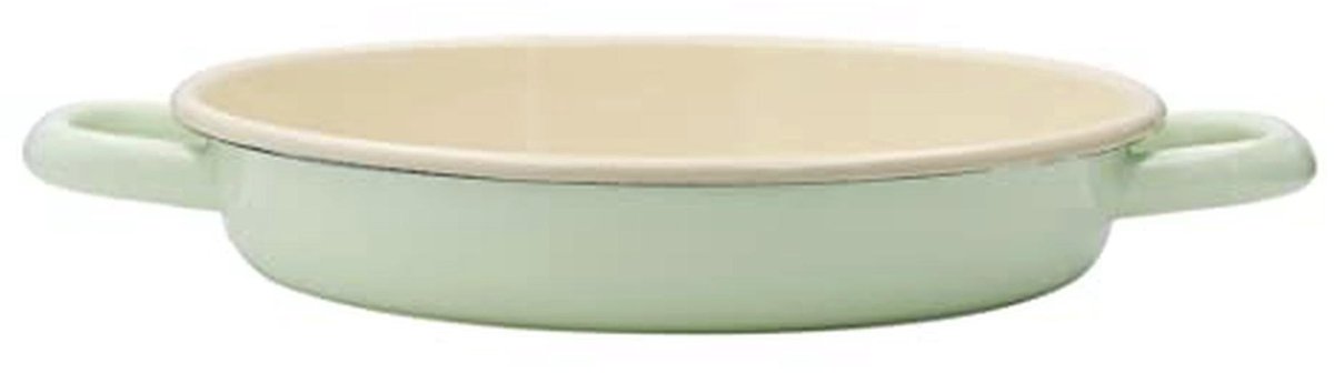 Eier- en serveerpan 22 cm - Enamel pan in Nile Green voor perfecte omeletten