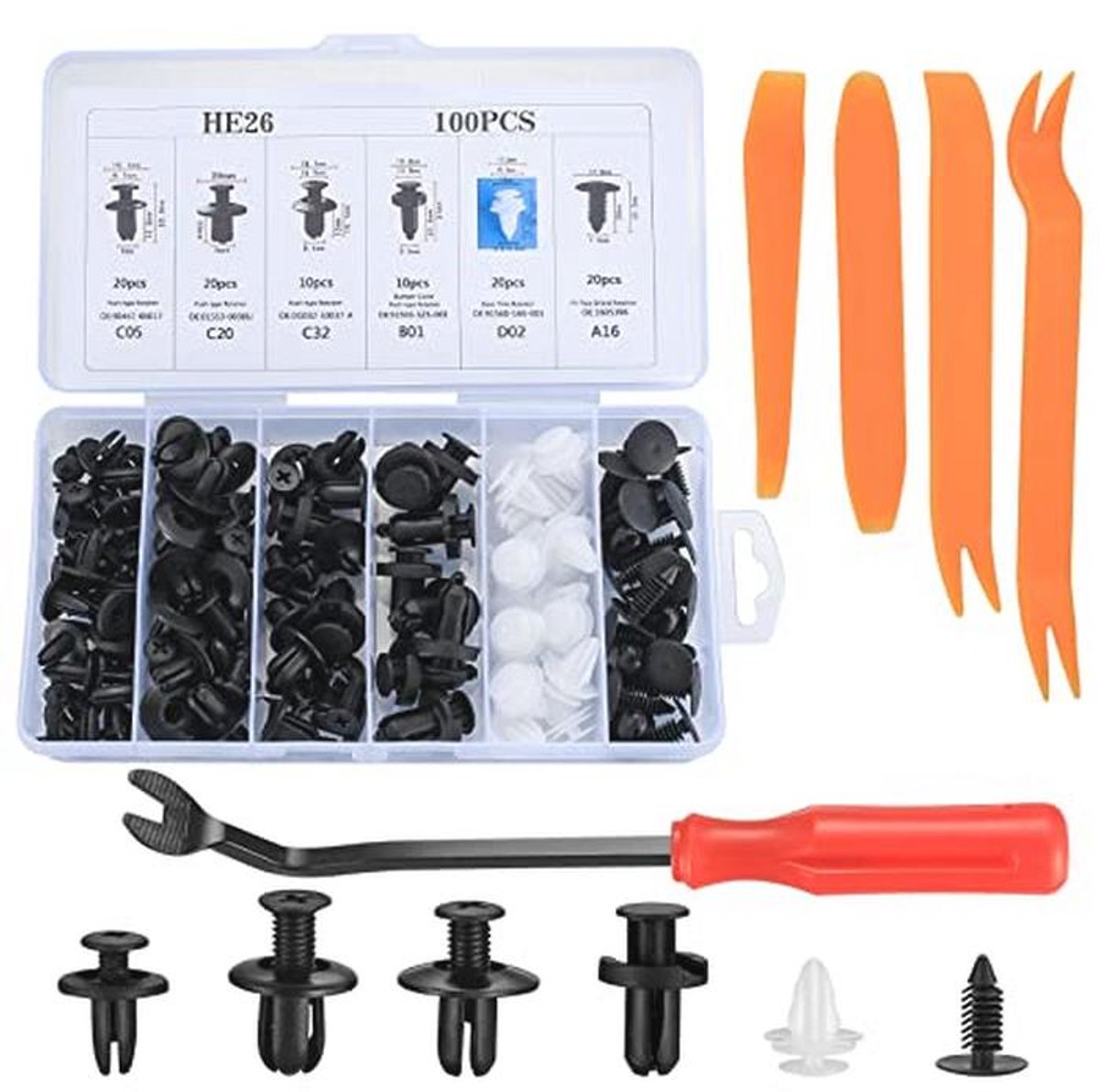 Universele Auto Bevestigingsclips Set - 105 Stuks