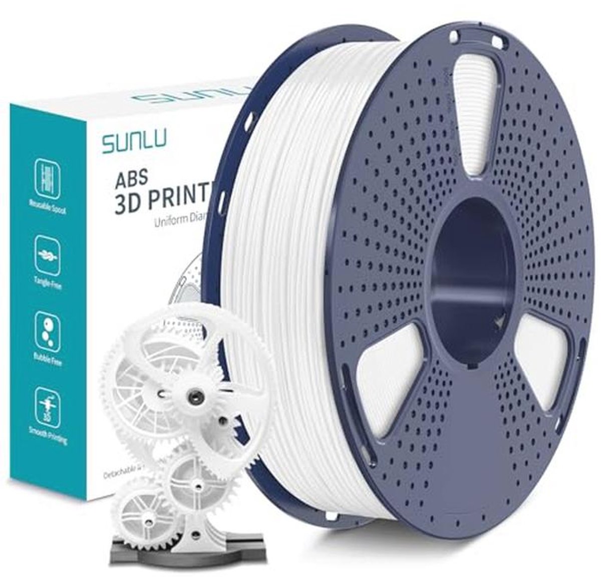 Hittebestendig 3D-printerfilament 1,75 mm - Hoge sterkte, slijtvaste en duurzame spoel - Wit - 1 kg
