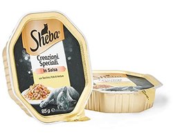 Sheba Saus Collection in saus, kattenvoer met kalkoen, kip & groenten, 22 kommen à 85 g, totaal 1870 g