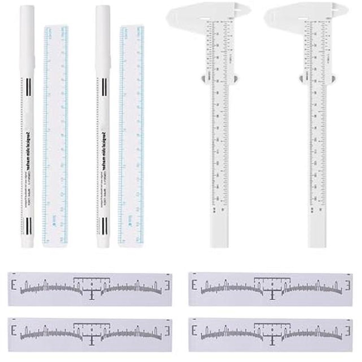 10-delige wenkbrauwmake-upset met meetregels en designgereedschappen