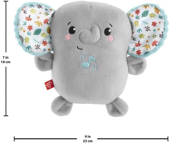 Pluche Olifant Slaapknuffel met Rustgevende Vibratie en Muziek voor Baby's — afbeelding 4