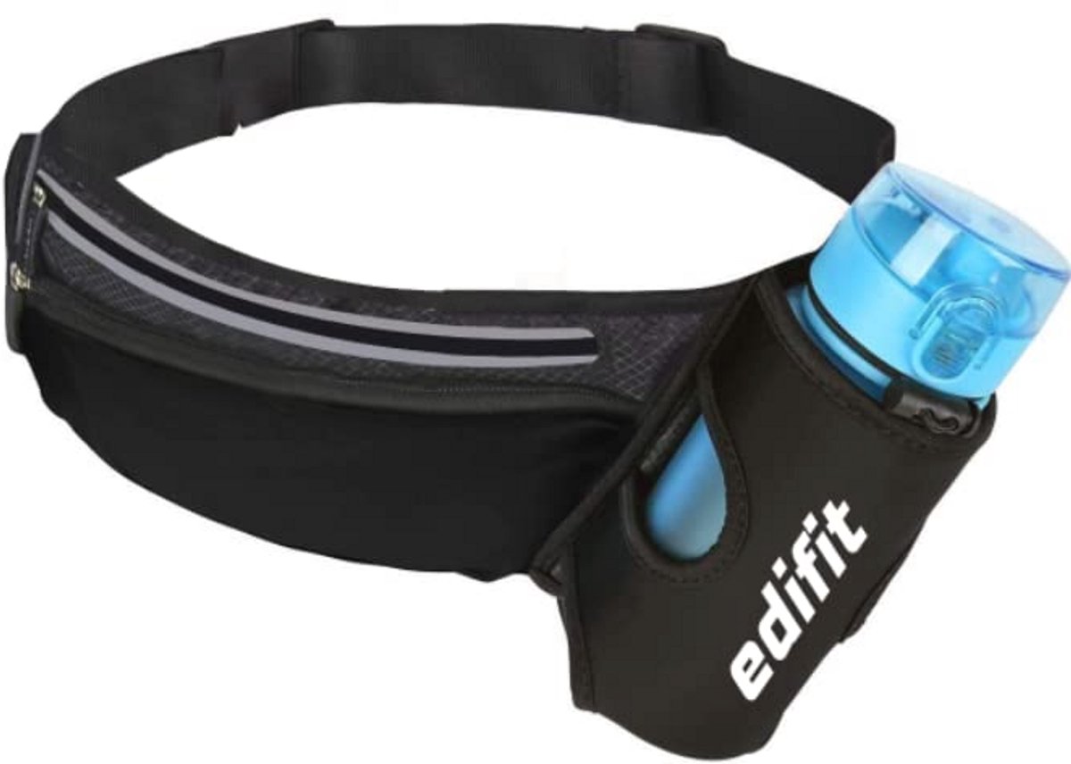 Draagbare Hardloopriemtas met Flessenhouder en Reflecterende Riem voor Heren en Dames