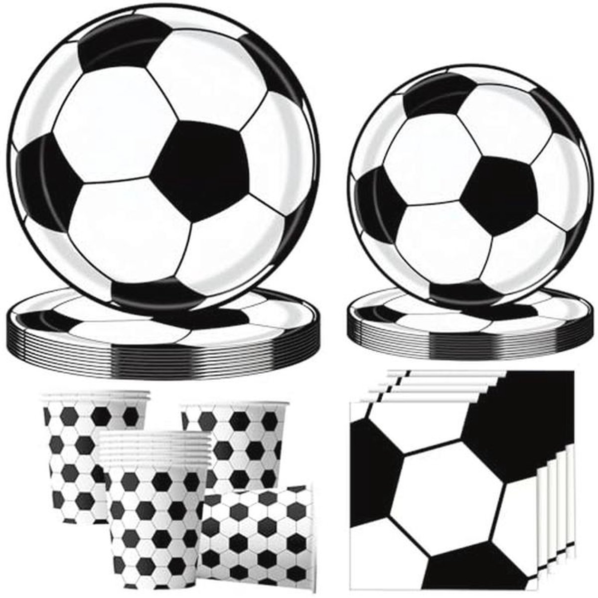 Voetbalfeest servies set voor 10 gasten - 50 delige papieren borden, bekers en servetten