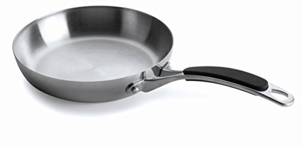 Koekenpan 24 cm met Drie Lagen en Siliconen Handgrepen
