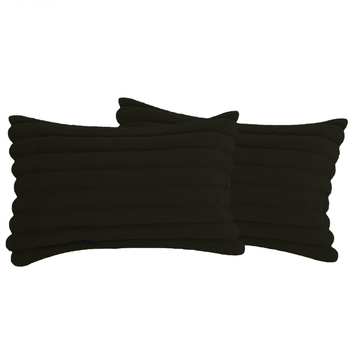 STILVORA Kussenslopen – Woonkamer Kussenslopen Set Met Fluweel, Zachte Kussenslopen Met Rits Voor Sofa, Bed Of Stoel – 30x50 Cm – Fluweel – Zwart