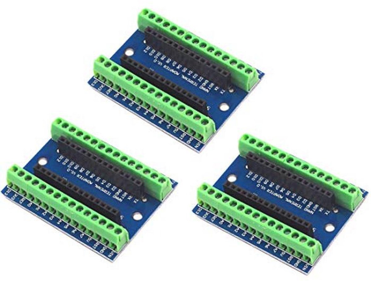 3 Stuks NANO IO Shield Terminal Adapter voor Arduino Nano - Uitbreidingskaart