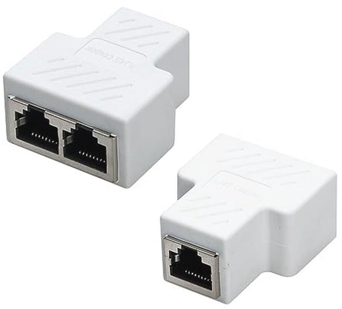 RJ45 Vrouw naar Vrouw Splitter Adapter voor Cat 5 / Cat 6 LAN Kabel - Dubbele Connector (2 Stuks)