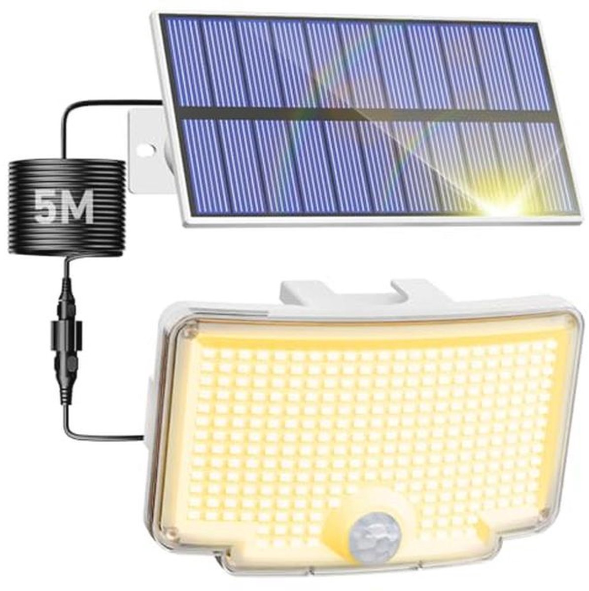 Warmwitte zonnelampen voor buiten met Bewegingsmelder en 318 LEDs