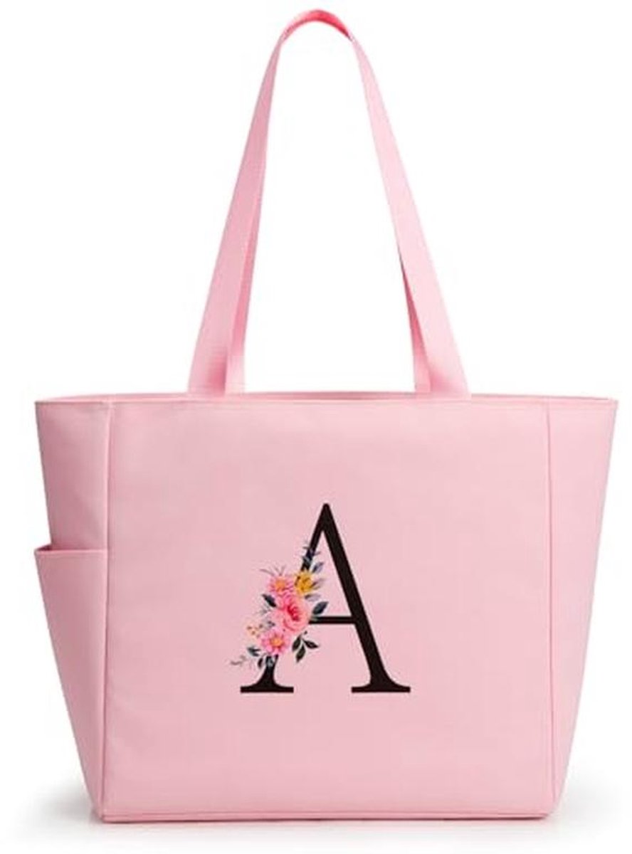 Gepersonaliseerde Strandtote Tas met Rits - Uniek Geschenk voor Moeder, Leraar of Vriend