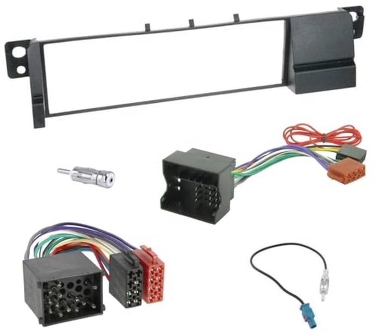 Inbouwset voor 1 DIN Autoradio met ISO-connector en Antenneadapter