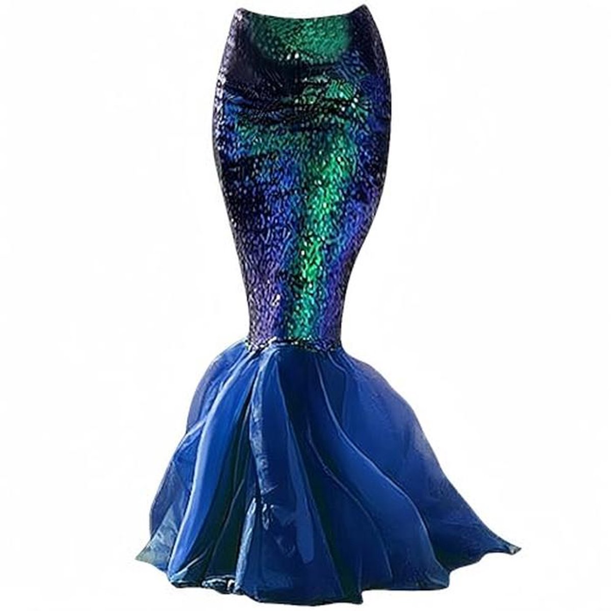 Dames Zeemeermin Kostuum met Pailletten - Lange Halloween Cosplay Jurk