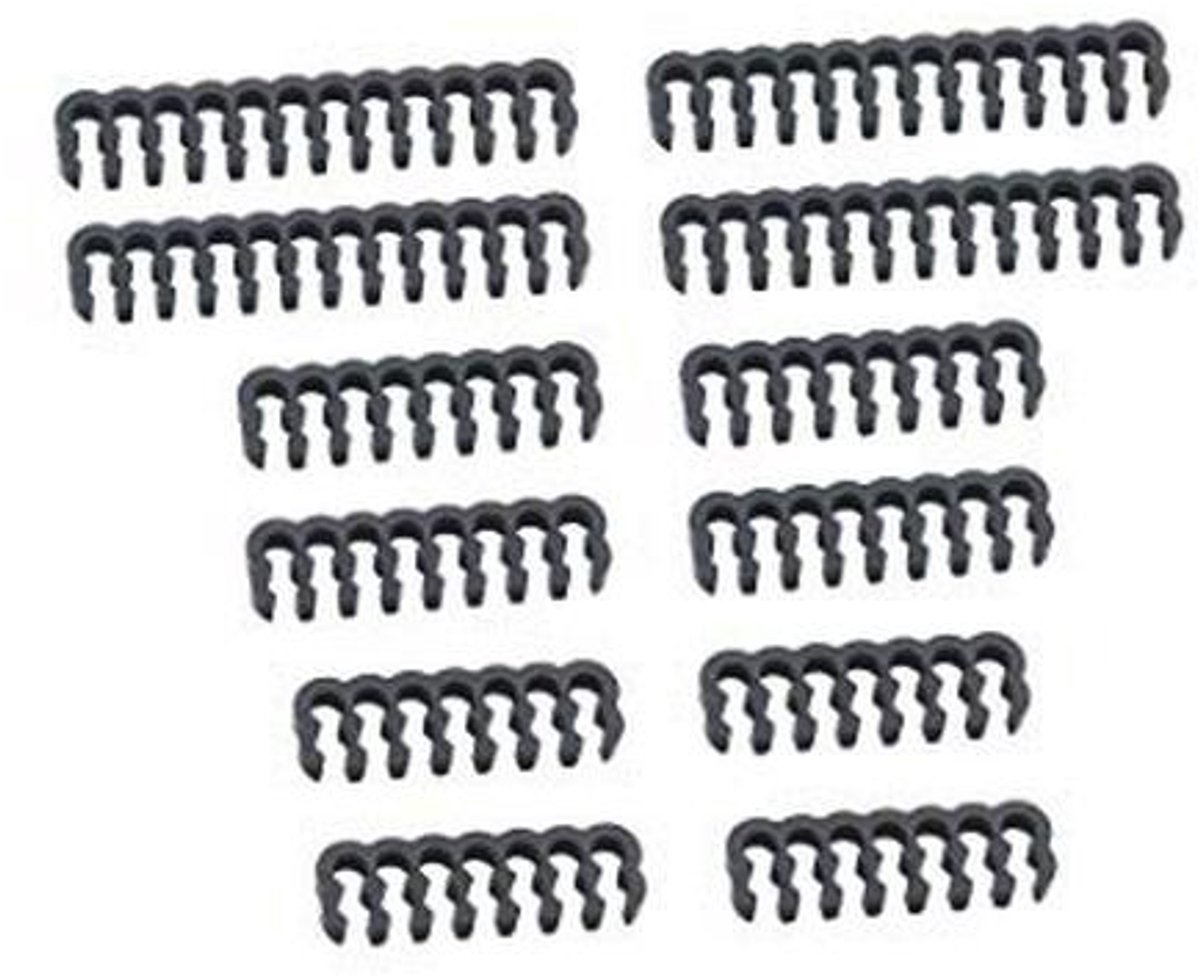 Kabelkam Set voor PC-Kabelmanagement - 12 Stuks - Geschikt voor 14, 16 en 24 Pins - Zwart